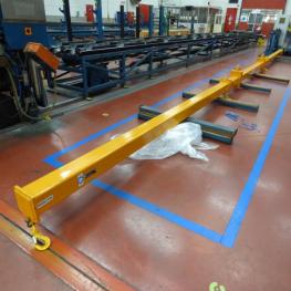 Charging crane crossbeam