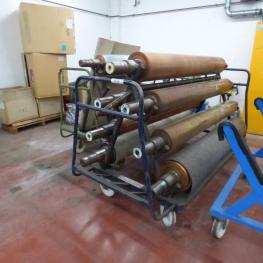 Lot Of Print Cylinder Transport Trolleys
