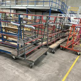 lot of Order Picking Rolling Racks